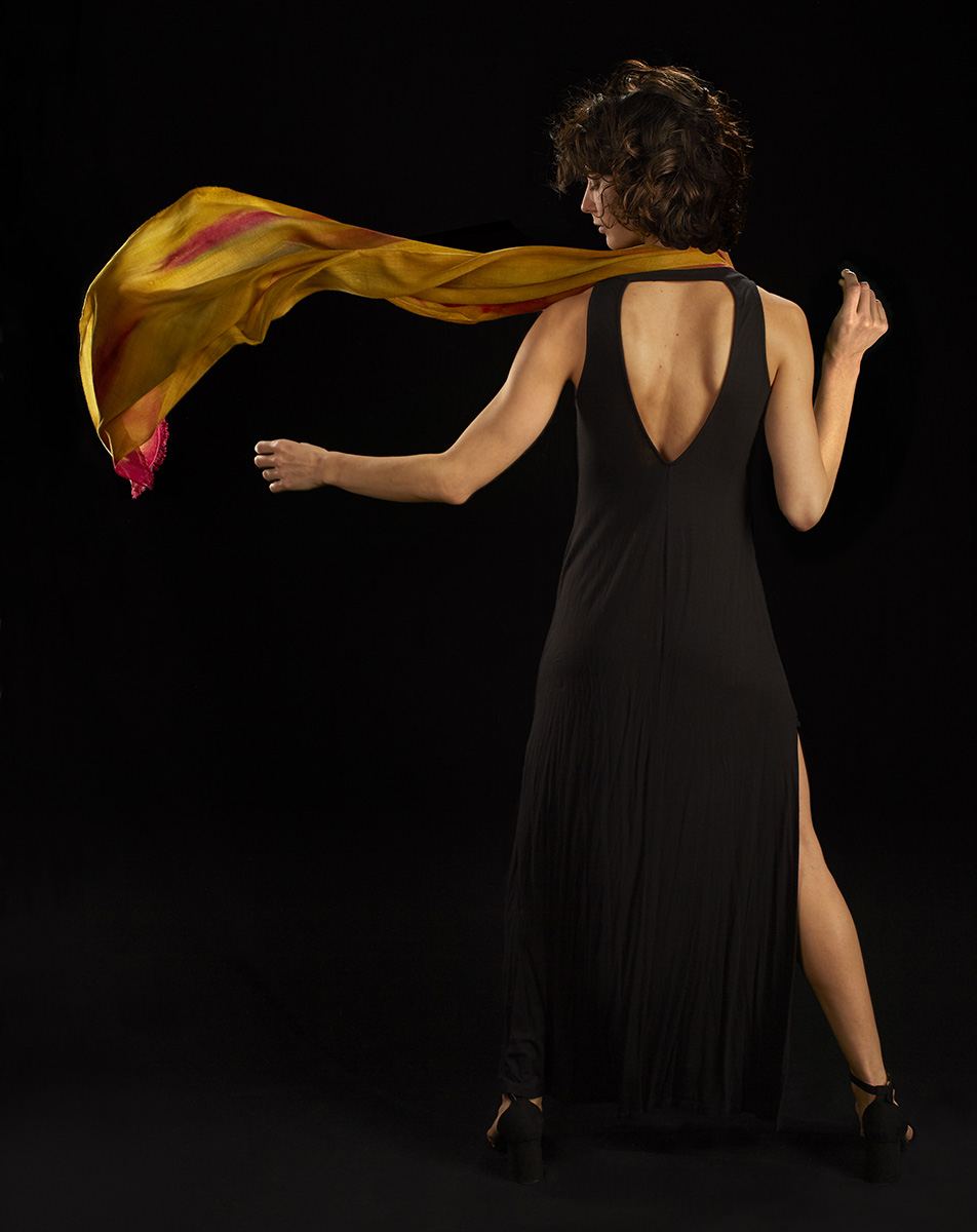 Nola wearing scarf by Yuh Okano